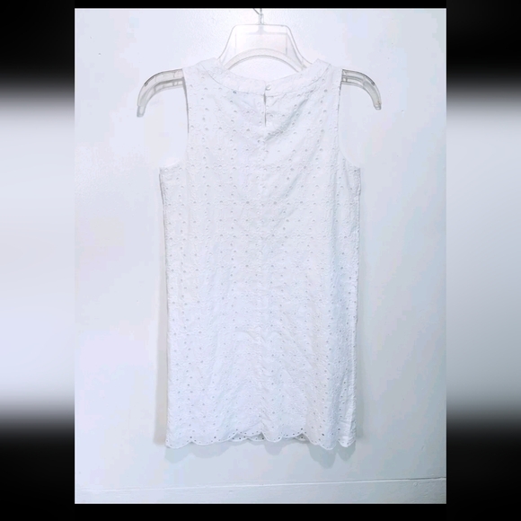 NWT Vineyard Vines Eyelet Scallop Dress Girls 12 White Sheath Sleeveless - Picture 4 of 7